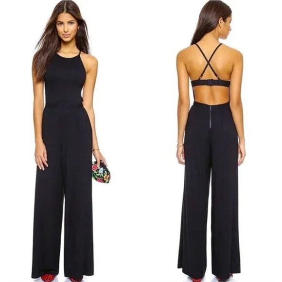 NWOT Air By Alice + Olivia Cross Back Black Jumpsuit